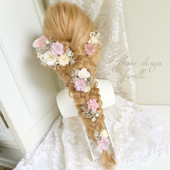 グレイッシュ　パープル　くすみピンク　プリンセスの髪飾り　✧　ヘッドドレス　プラチナ　クラシカル　アンティーク　：237 3枚目の画像