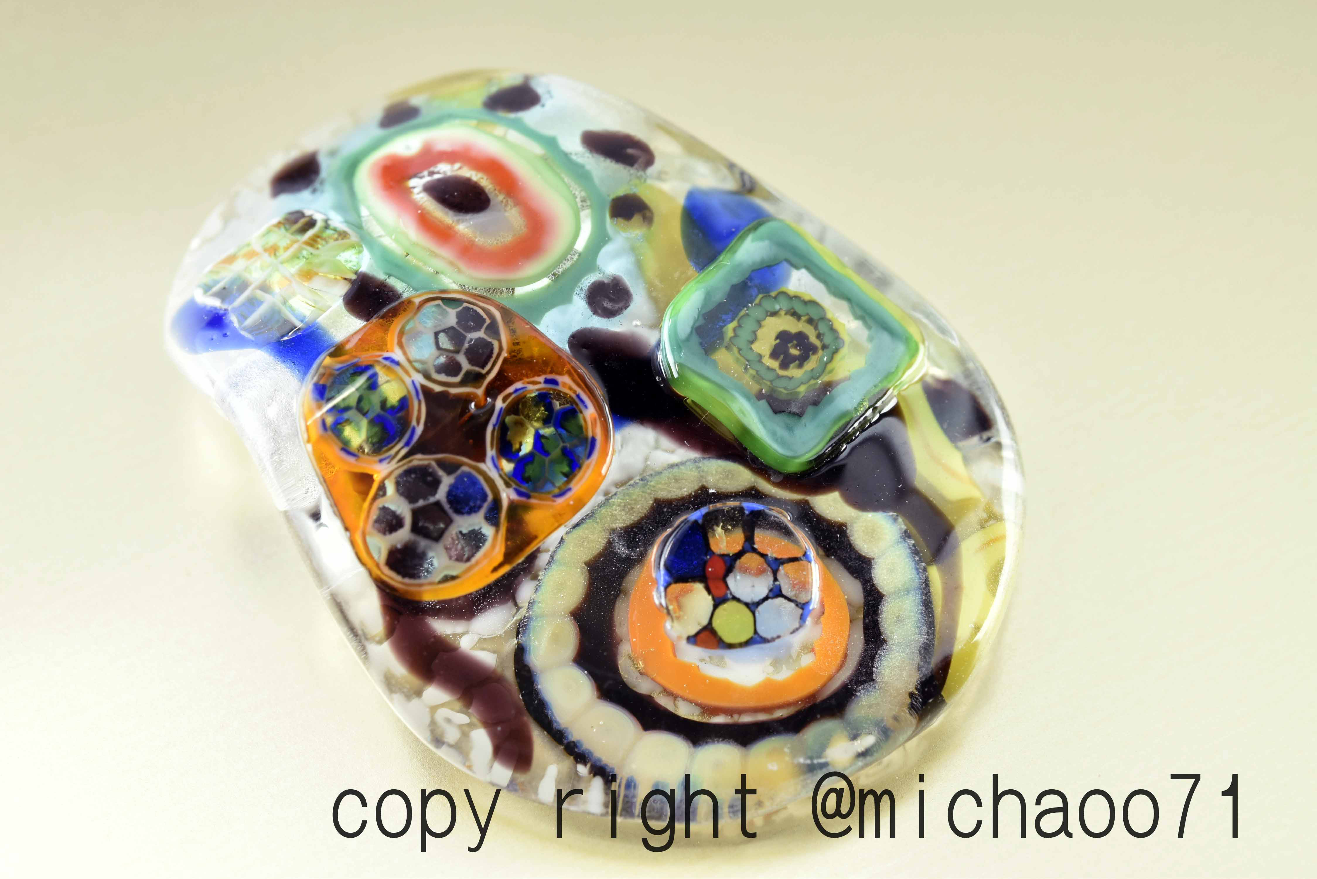 とんぼ玉 ペンダントトップ michaoo71 (10786-489)ガラス工芸家創作