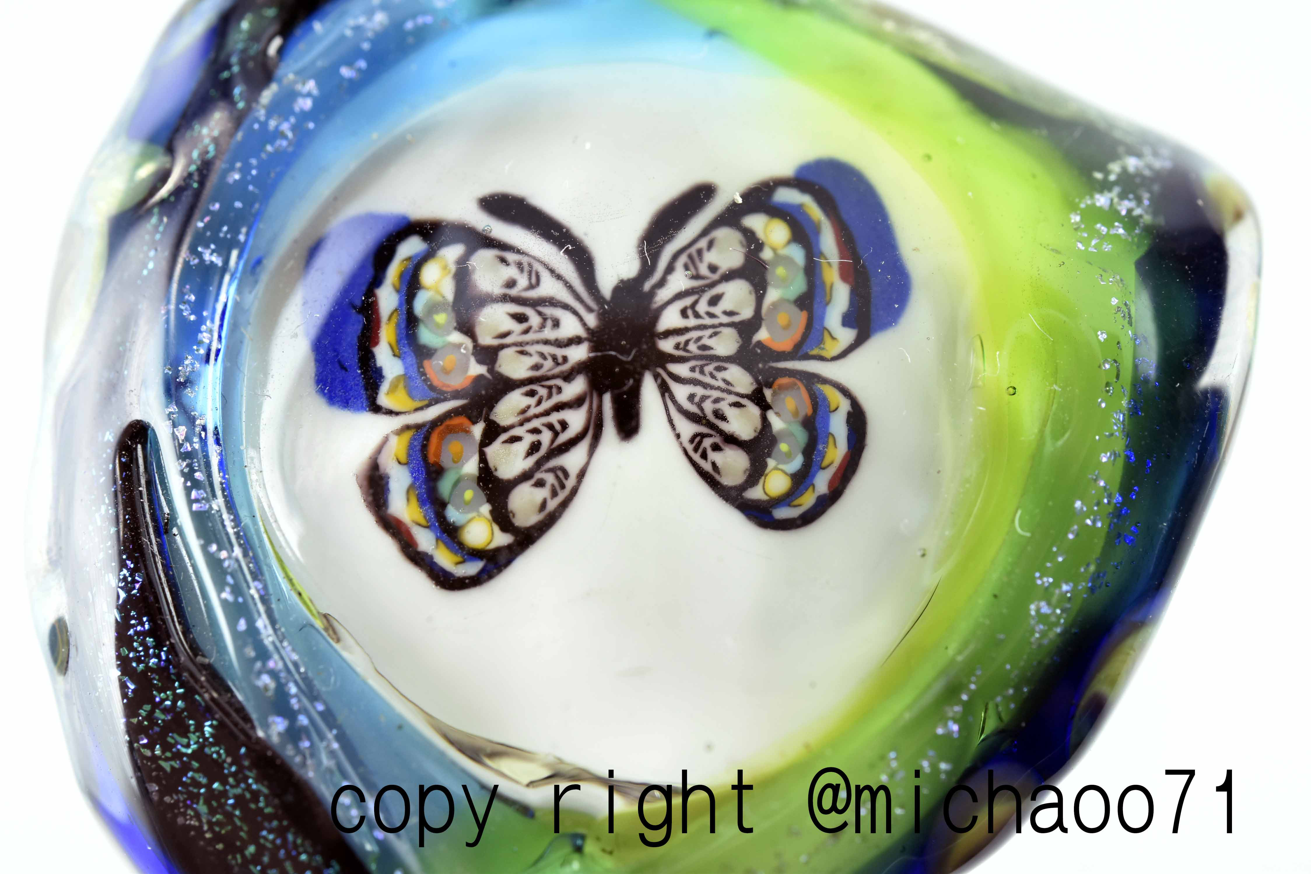 とんぼ玉  ペンダントトップ  michaoo71 (10764-489)ガラス工芸家創作 ハンドメイド 一点物