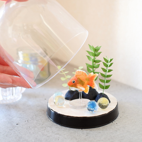 ◌金魚の涼飾り◌ リュウキン(琉金) 和紙アクアリウム/箱庭 和紙