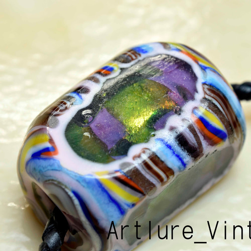 とんぼ玉 ペンダントトップ michaoo71 (10412-477)ガラス工芸家創作