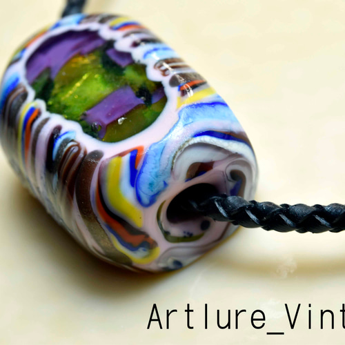 とんぼ玉 ペンダントトップ michaoo71 (10412-477)ガラス工芸家創作