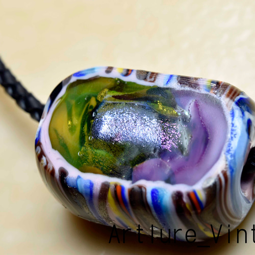 とんぼ玉 ペンダントトップ michaoo71 (10412-477)ガラス工芸家創作