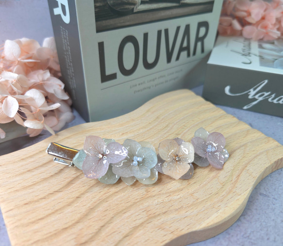 Moonlight Symphony エバーラスティングフラワー 8cm 樹脂製ヘアクリップ 2枚目の画像