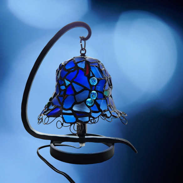 シーグラスのテーブルライトのステンドグラス シーグラスのテーブルライトのステンドグラス