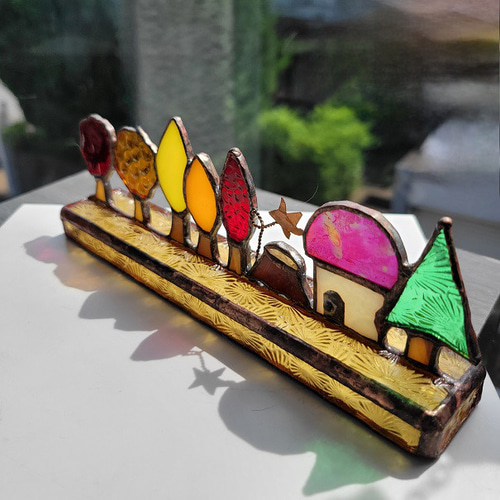 秋の小さなオブジェ☆ステンドグラス☆ その他インテリア雑貨