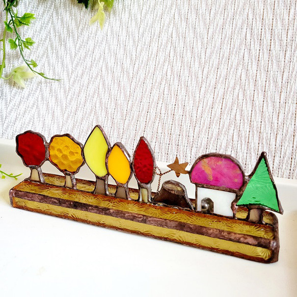 秋の小さなオブジェ☆ステンドグラス☆ その他インテリア雑貨 kemuri