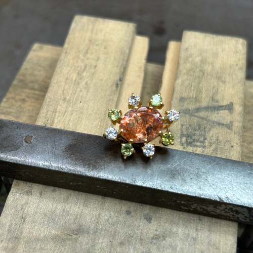 インド産サンストーンとペリドットのリング [No.24-R-N001] 指輪