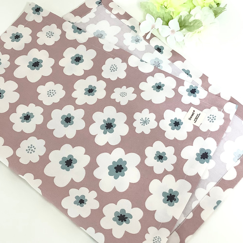 ♪NEW♪♡40×60㎝・北欧風大きなフラワー花柄☆大判ランチセット♡40