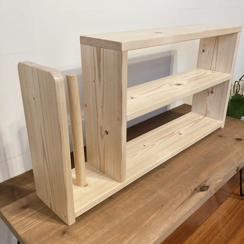 大きいサイズ キッチンペーパー収納付 スパイスラック カップラック 棚