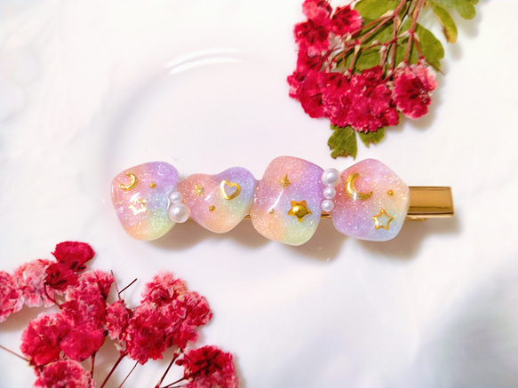レインボーカラーのヘアクリップ ヘアクリップ・バナナクリップ 