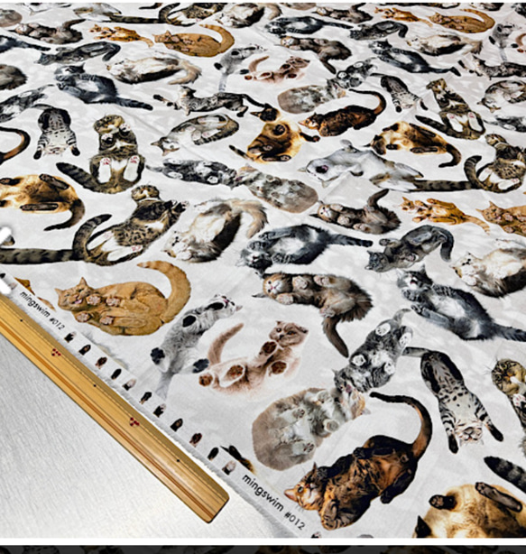 猫の裏柄【オーダー生地見本】 浴衣