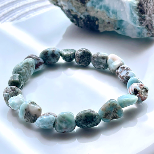 yy様♥️ラリマー ビッグチャーム高品質天然石ブレスレット 最高品質]宝石質ラリマーブレスレット（約13.5mm玉） - 埼玉県吉川市の