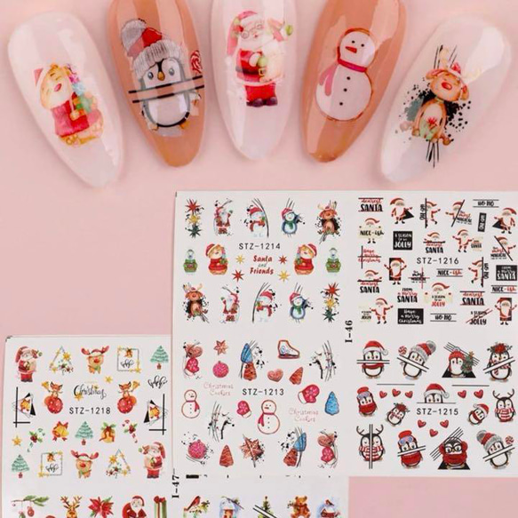 NT147《2枚》ネイルシール 冬 ポップ pop カラフル クリスマス ネイル