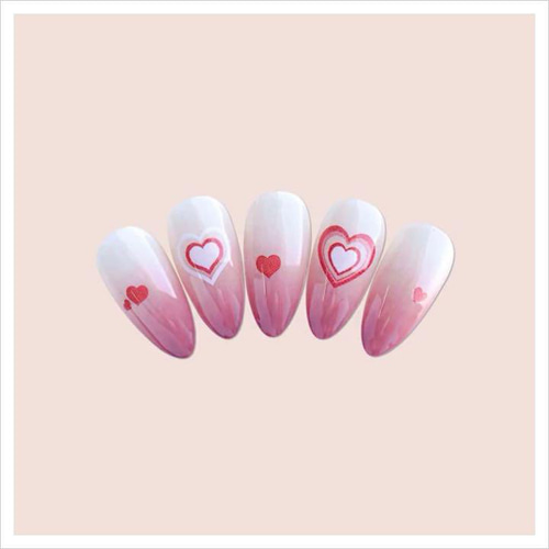 NT169《ネイルシール》ハート 手書き風 時短 ピンク ポップ pop 個性派