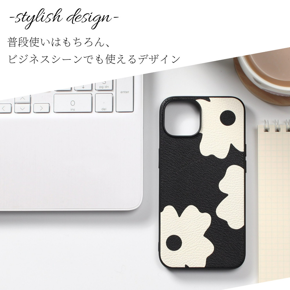 iphone15 ケース 本革 15Pro 15Plus 15ProMAX レザー ゴートレザー 山羊革 花柄 可愛い