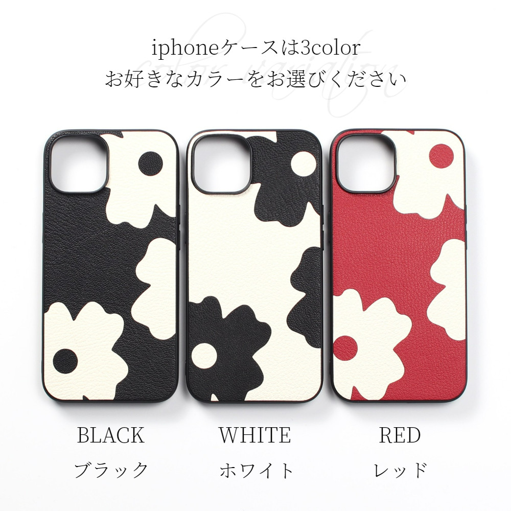 iphone15 ケース 本革 15Pro 15Plus 15ProMAX レザー ゴートレザー 山羊革 花柄 可愛い