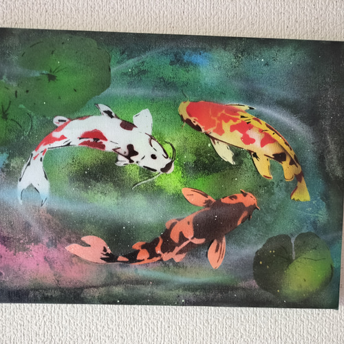 絵画　鯉 風水 絵画：鯉の絵 (80X60CM) | セオアートギャラリー