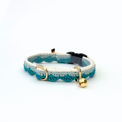 船（青空&夕焼け）　猫さんにやさしい首輪【かぎ針編み　猫の首輪　猫　首輪　セーフティバックル　軽い　やわらかい】 8枚目の画像