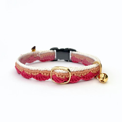 船（青空&夕焼け）　猫さんにやさしい首輪【かぎ針編み　猫の首輪　猫　首輪　セーフティバックル　軽い　やわらかい】 13枚目の画像