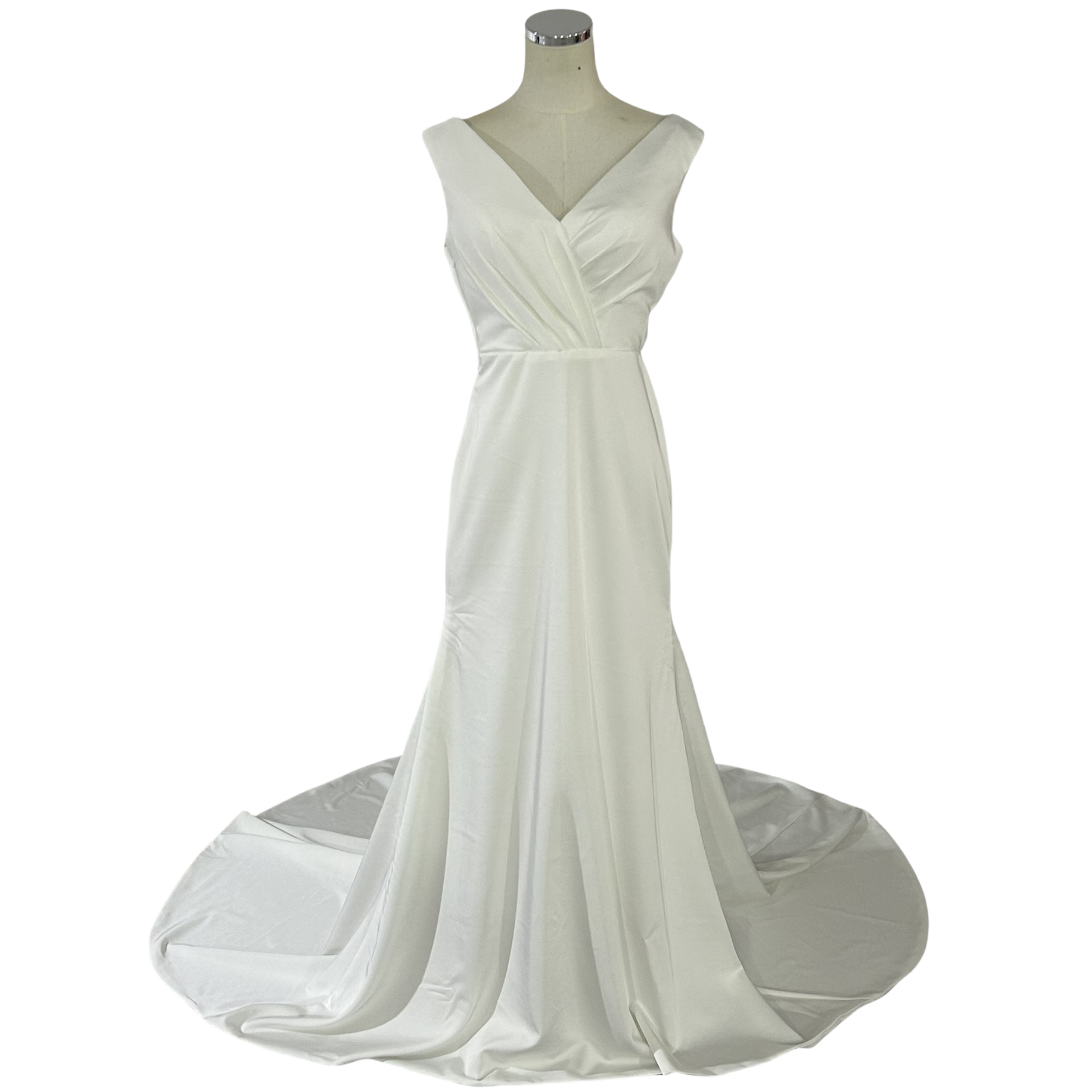 ウェディングドレス マーメイドライン 美しいバックレース 結婚式 前撮り 高級イタリアサテン