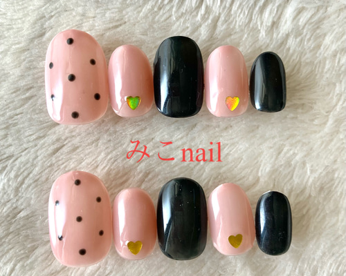 【No.008】ピンク系ネイルチップ♡チェック柄♡イニシャルシール50円 0_9b279dc2a15c81f97368756c2558