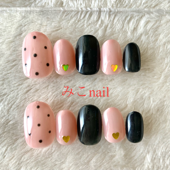 送料無料】ネイルチップ(No.21) ドットネイル シンプルネイル
