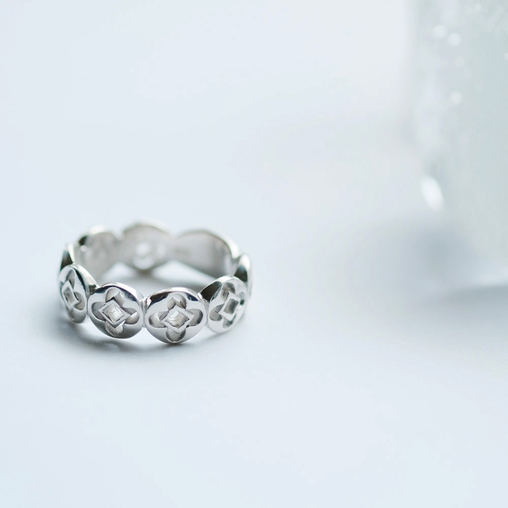 フラワー 透かし リング シルバー925