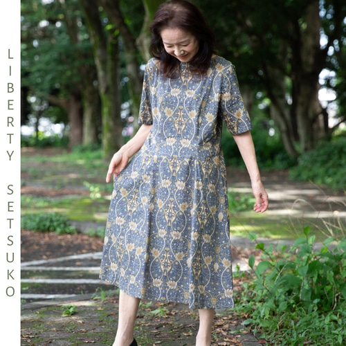 ま*う様 佐橋節子　リバティ　ワンピース リバティ 半袖ワンピース＜18 ラマン＞ ワンピース 佐橋節子