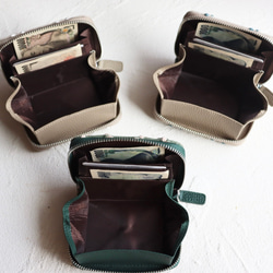 お札が折れない　小銭出しやすい　カードたくさん　ミナペルホネン　ミニ財布　コンパクト財布　ハンドメイド　財布　クリスマス 4枚目の画像