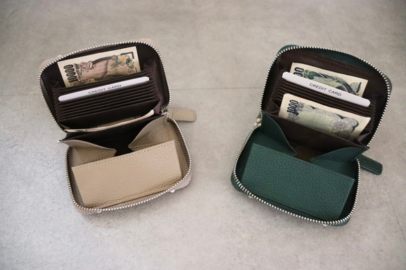 お札が折れない　小銭出しやすい　カードたくさん　ミナペルホネン　ミニ財布　コンパクト財布　ハンドメイド　財布　クリスマス 5枚目の画像