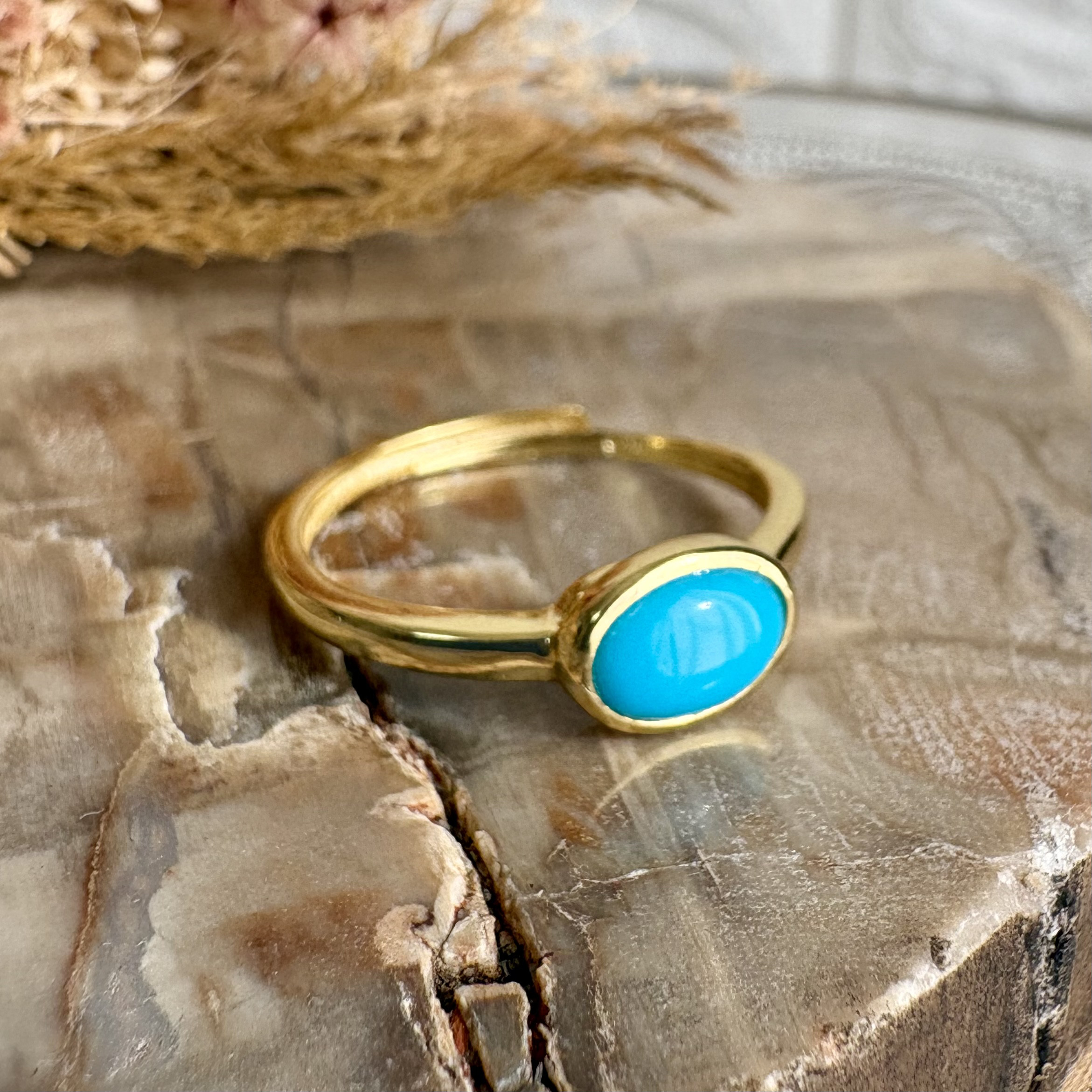 *s925スリーピングビューティーターコイズオーバルリング145