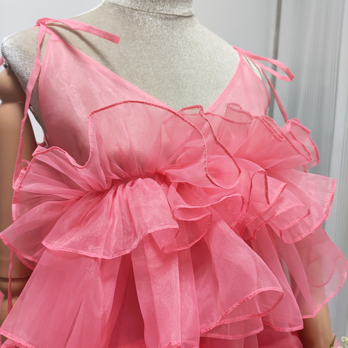 送料無料！プリンセスライン 上質オーガンジー ミニドレス