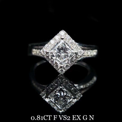 指輪 本物 天然ダイヤモンド 鑑定書付き GIA鑑定書付き 0.81ct天然ダイヤモンド 指輪 K18 指輪・リング CHIC