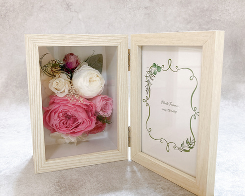 木製フォトフレーム　フラワーアレンジ　フラワーボックス 木製フォトフレーム フラワーアレンジ フラワーボックス フラワー