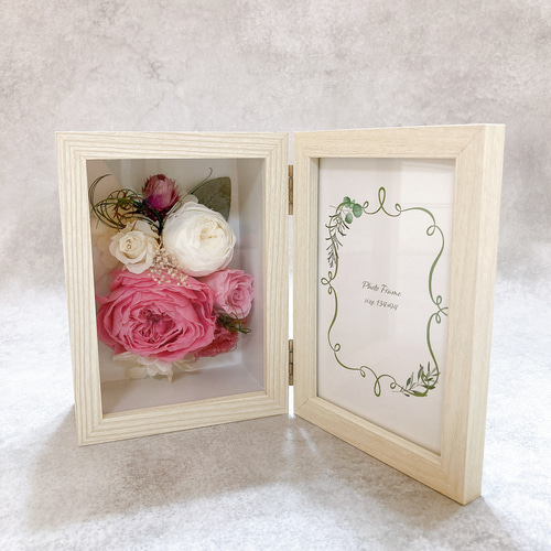 木製フォトフレームフラワーアレンジフラワーボックス