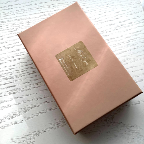 【クラフト正方形】アクセサリー梱包・ギフト箱の格上げに★ショップシール／名入れ クラフト紙風／正方形シール】自家印刷☆アクセサリー梱包に添えたり