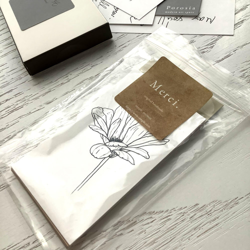 クラフト紙風／正方形シール】自家印刷☆アクセサリー梱包に添えたり