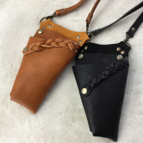 展開できる、フローリストケース ハサミ1本用 ショルダーベルト付