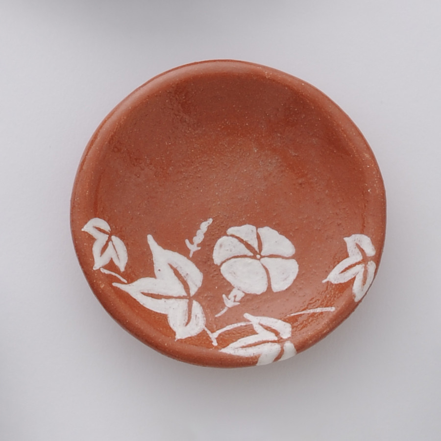 茶道具 蓋置 楽 朝顔 吉村楽入 楽入窯 新品 京焼 清水焼 吉村楽入「楽入窯」