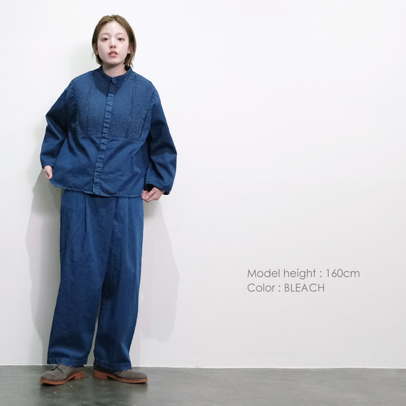 DENIM ラップタックセミワイドパンツ デニム vent blanc VBP243397 ヴァンブラン blanc ヴァンブラン