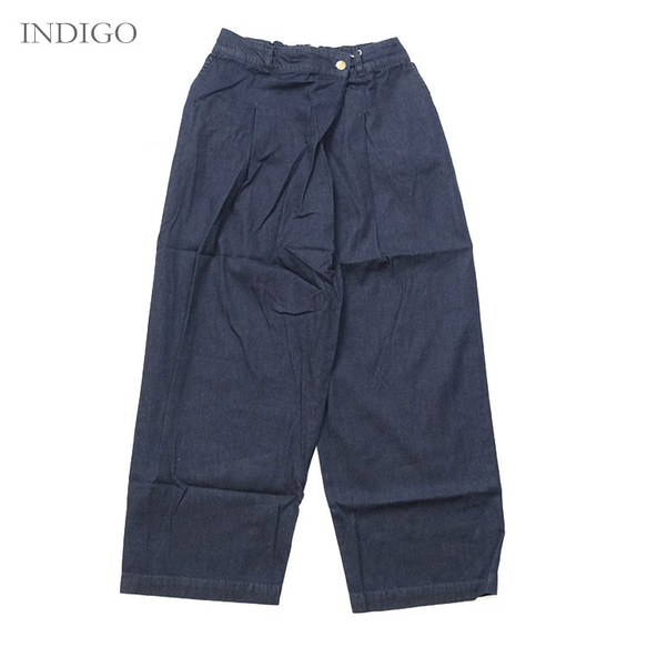 DENIM ラップタックセミワイドパンツ デニム vent blanc VBP243397 ヴァンブラン blanc ヴァンブラン