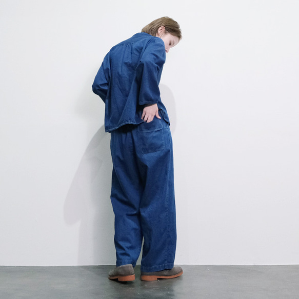 DENIM ラップタックセミワイドパンツ デニム vent blanc VBP243397 ヴァンブラン blanc ヴァンブラン