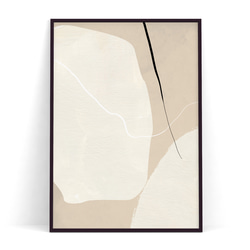 北欧 アートポスター【 abstract shape art beige 】 抽象画 北欧ポスター　ベージュ 3枚目の画像