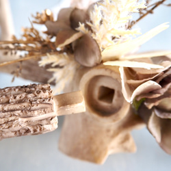 Botanical Bone 鹿スカル × アーティフィシャルフラワー 壁掛けインテリア（Stag ver.） 8枚目の画像