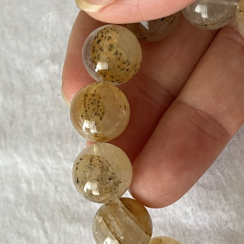 大玉美品！　ライモナイトデンドリティックインクォーツブレス　15mm 大玉美品！ ライモナイトデンドリティックインクォーツブレス 15mm