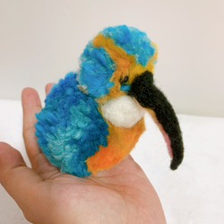 一点物かわいいカワセミさん ぽんぽんぬいぐるみ 手乗りサイズ 羊毛