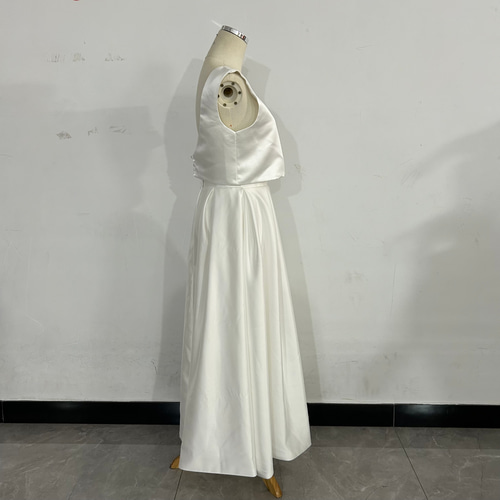 ウエディングドレス スレンダータイプ サテン ツーピース セパレート  