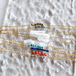 ハワイ沖産ピンクコーラル新追加【選べる天然石】夏にオススメ！　天然石　サージカルステンレスチェーン　アンクレット 9枚目の画像