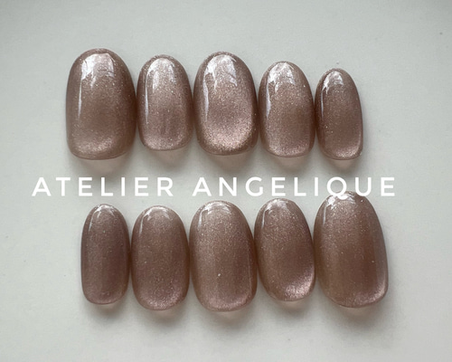 ネイルチップオーダー グレージュ マグネットネイル ワンホン 推し活 シルクマグ 即購入ok!! ネイルチップ グレージュマグネット No.21 ネイルチップ